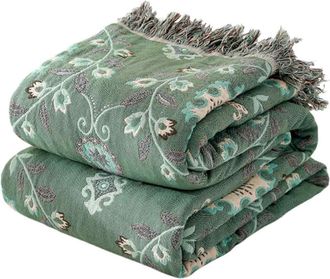 OEM Manta De Algod&oacute;n De 152x203 Cm Con Estampado Floral De P&aacute;jaros, Suave, Para Cama, Sof&aacute;, Sala De Estar O Dormitorio