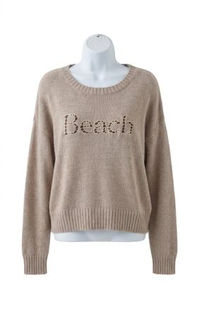 Z Supply Beach Embroidered Sweater In Natural Heather