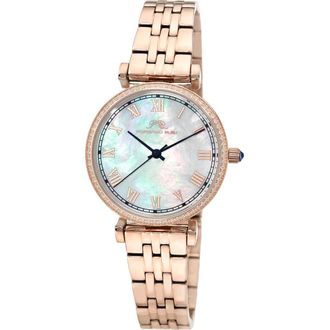Porsamo Bleu Emma Mother-of-Pearl Dial Bracelet Watch in Iridescent/Rose Tone at Nordstrom Rack