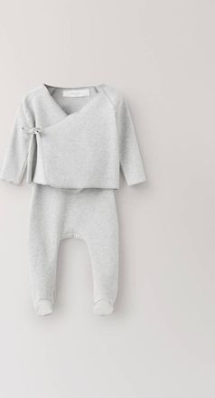 Mango Pigiama completo bimbo/a cotone lungo grigio - Home - 9-12 mesi - MANGO HOME