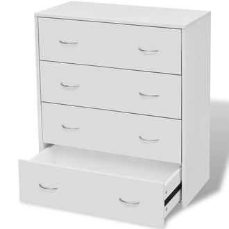 vidaXL Aparador Con 4 Cajones 60 X 30.5 X 71 Cm Blanco - 341293