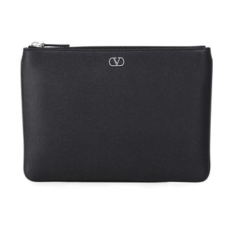 Valentino Tassen, Heren, Zwart, ONE Size, Leer, Clutches