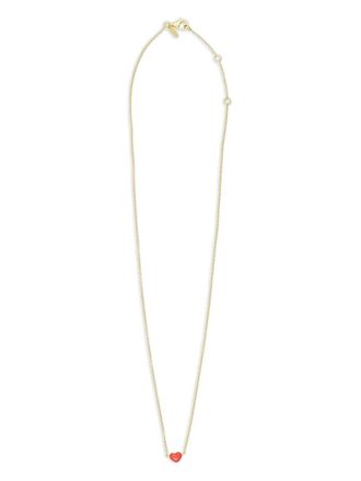 DESIGN LETTERS heart-pendant necklace - women - 18kt Gold Plated Silver/Enamel - One Size