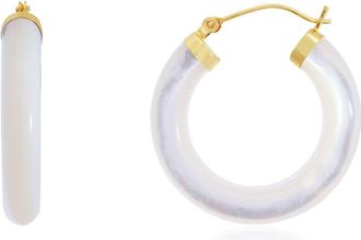 The Lovery Mother of Pearl Hoop Earrings