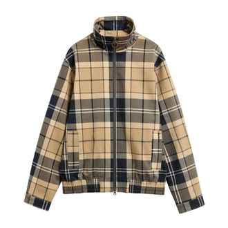 Barbour Jassen, Heren, Beige, S, Polyester, Tartan Douchebestendige Jas