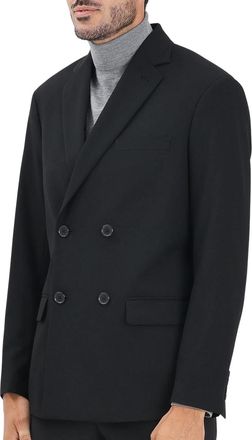 A|X Armani Exchange Black Double-Breasted Wool-Blend Blazer