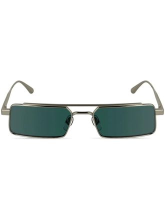Calvin Klein rectangle-frame sunglasses - unisex - Metal - 55 - Gold