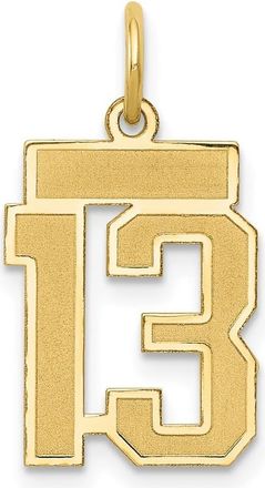 Diamond2Deal 14k Yellow Gold Small Satin Number Charm Pendant