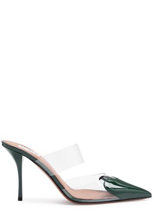 Alaia Coeur 90 Patent Leather Mules - Green - 39 (IT39 / UK6)