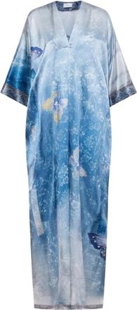 Pierre-Louis Mascia Mutka Kaftan - Dames - Maxi kleedjes - Blauw - L - Kleedjes
