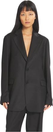 Barena Wollen enkelborst jasje met klepzakken - Dames - Blazers - Zwart - XS - Wol - Jassen
