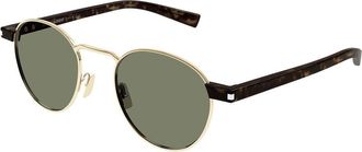 Saint Laurent SL 707 Asian Fit 002 Mens Sunglasses Gold Size 49 - Free RX Lenses - Free RX Lenses