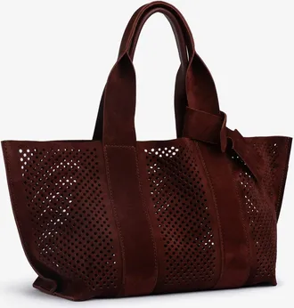 Pedro Garcia Tote bag in dark brown letaher | Perfed tote | Spring Summer 26 | PEDRO GARCIA