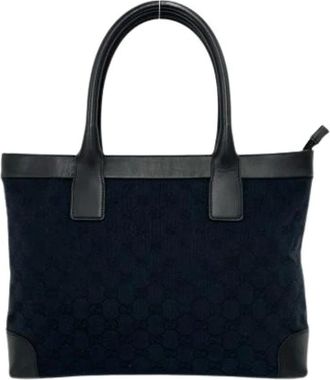 Gucci Pre-owned Vintage Tote Bag - Dames - Vintage Shopper - Blauw - ONE Size - Leer - Vintage