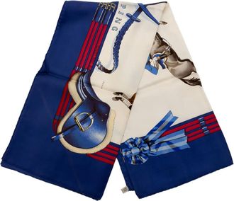 Herm&egrave;s Foulard 90 Jumping in seta 1971-2003 - Bianco