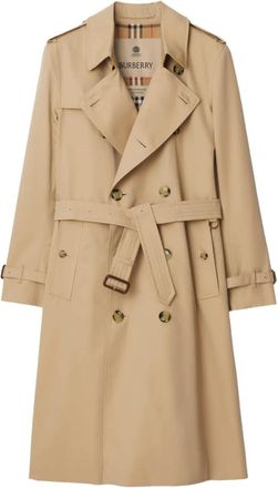 Burberry belted double-breasted trench coat - men - Cotton/Cotton - 58 - Neutrals