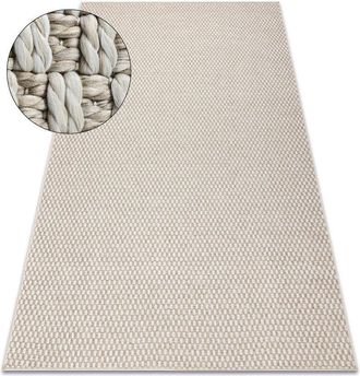 RugsX Alfombra Origi 3555 Crema - Hilo De Sisal Tejido Plano Beige 155x220 Cm