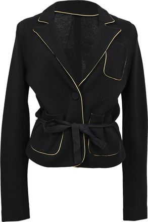 Joseph Single-Breasted Tie-Waist Blazer in Black Wool