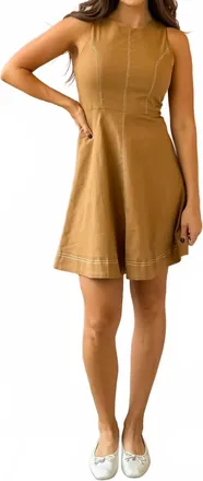 THML Clothing Savannah Mini Dress In Beige