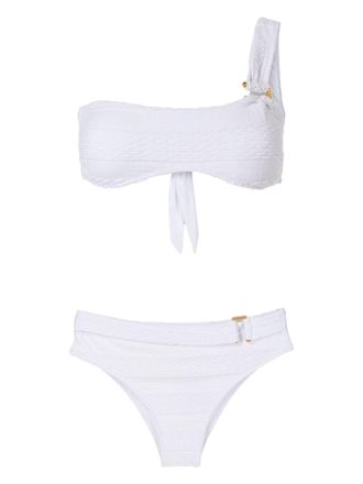Amir Slama Set bikini monospalla a vita alta - Bianco
