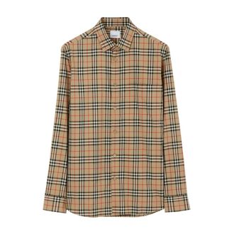 Burberry Casual Shirts, male, Gray, Size: XL Vintage Check Pattern Grey Shirt