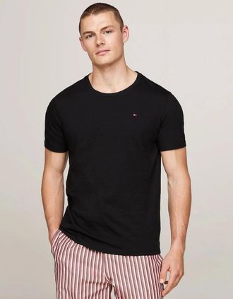 Tommy Hilfiger Mens Tommy Hilfiger 3 Pack Mens T-Shirts - Black/Black/Black - Size: 40