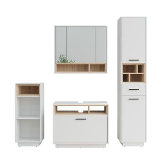 Vicco Conjunto De Muebles De Ba&ntilde;o Beatrice, Blanco/sonoma, Set 4