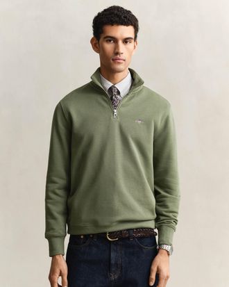 GANT Mens 379 Regular Fit Sweatshirt in Sage Green Cotton - Size X-Large