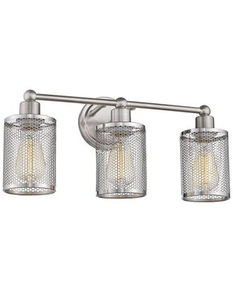 Eglo Eglo Verona 3 Light Bath/Vanity Light With Brushed Nickel Finish & Brushed Nickel Mesh Metal Shades