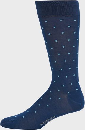 Marcoliani Mens Polka Dot Crew Socks