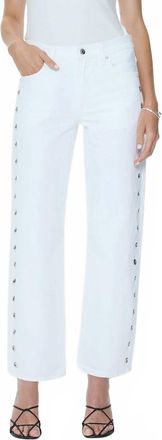 Pistola Denim Lexi Mid Rise Bowed Straight Leg Jeans In Vivid White
