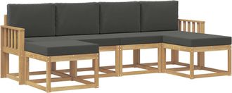 vidaXL Conjunto De Sof&aacute;s De Exterior 6 Uds. Blanco Y Antracita Vidaxl