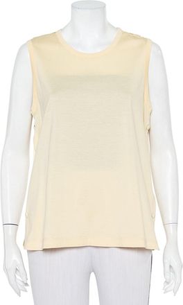 Joseph Yellow Jersey & Silk Satin Side Button Detail Tank Top