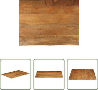 vidaXL Piano in legno - Piano Tavolo Bordi Vivi 100x80x2,5 cm Legno Massello di Mango