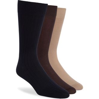 Lorenzo Uomo 3-Pack Dress Socks in Brown at Nordstrom Rack