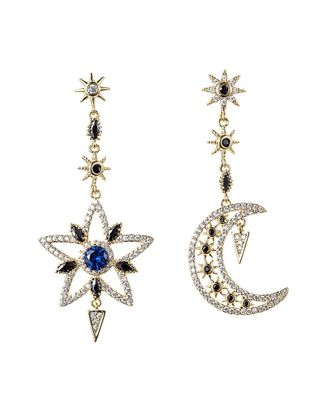 Eyecandy LA Eye Candy La Sun And Moon Cz Crystal Drop Earrings