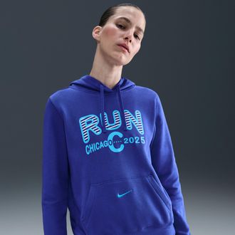 Nike Womens Nike Sportswear Club Pullover Hoodie in Purple | HQ4303-539