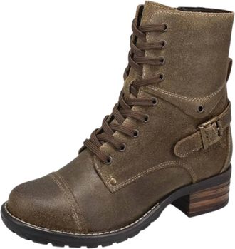 Taos Womens Crave Classic Combat Boots In Olive Ruff Out