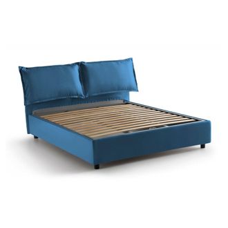 Talamo Italia Talamo Italia - Cama Matrimonial Maddalena, Cama Contenedor Con Revestimiento De Tela, 100% Made In Italy, Apertura Frontal, Adecuado Para Colch&oacute;n Cm 