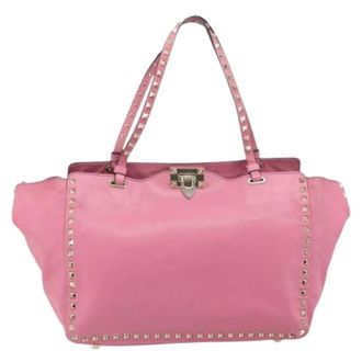 Valentino Pre-owned Rockstud tote - Dames - Pre-owned - Roze - Maat: ONE Size Leer