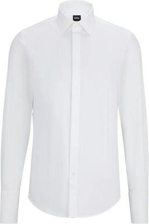 HUGO BOSS H-Hank-Tux Kostuumhemd - Heren - Zakelijke Overhemden - Wit - M - Katoen - Overhemden