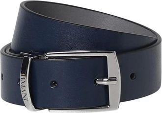 Emporio Armani Accessoires, unisex, Blauw, ONE Size, Leer, Kinderen Omkeerbare Leren Riem Grijs
