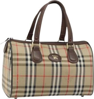 Burberry Pre-owned Handbags, female, Beige, Size: ONE SIZE Pre-owned Canvas Hand Bag