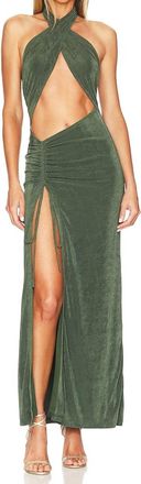 Superdown Adele Halter Maxi Dress In Forest Green