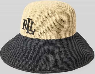Lauren Ralph Lauren Bucket Hat mit Label-Detail in Black, Größe 1