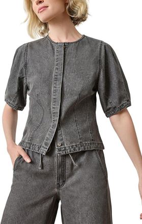 Lilla P Denim Full Sleeve Seamed Top