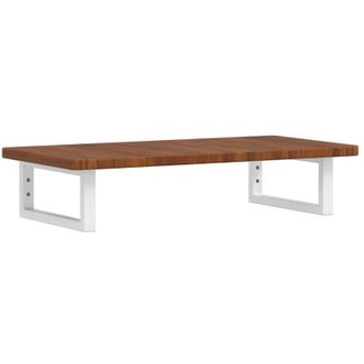 vidaXL Vidaxl - Estante De Lavabo De Pared De Acero Y Madera Maciza De Roble