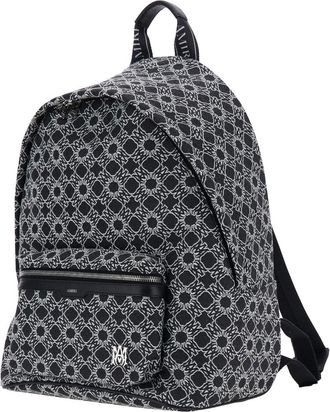 Amiri Mens Backpack Ma Quad Black Tech Fabric Backpacks