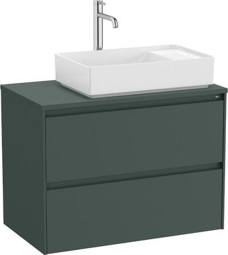 Roca Mueble Ona Para Lavabo Sobre Encimera A La Derecha Con Dos Cajones Con Cierre Amortiguado, Verde Mate (onadesk80v)