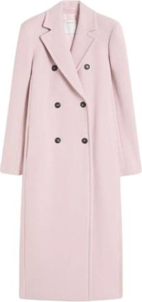 Sportmax Sportmax, Double-Breasted Coats, female, Pink, Size: 2XS Comune Double-Breasted Coat